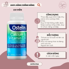 [OSTELIN] Viên bổ sung Canxi & D3 130 viên - Calcium & Vitamin D3