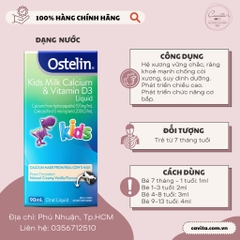 [OSTELIN] Canxi dạng nước 90ml -  Kids Milk Calcium & Vitamin D3 Liquid