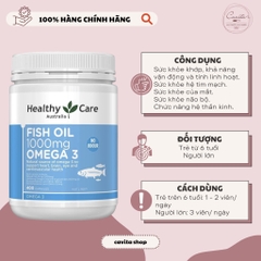 [HEALTHY CARE] Viên uống dầu cá Fish Oil 1000mg Omega 3 400 viên