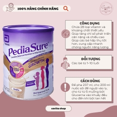[ABBOTT] Sữa tăng chiều cao PediaSure vị Vanila 850 gram