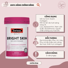 [SWISSE] Viên uống sáng da Bright Skin 60 viên