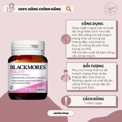 [BLACKMORES] Viên uống bổ sung Axit Folic - Folate 500mcg 90 viên