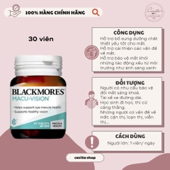 [BLACKMORES] Viên uống Bổ Mắt Macu Vision 30 viên