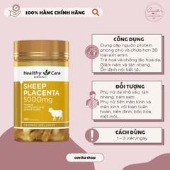 [HEALTHY CARE] Viên uống Nhau Thai Cừu Sheep Placenta 5000mg 100 viên