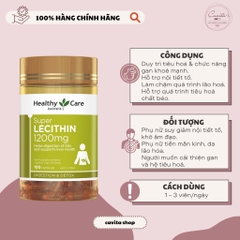 [HEALTHY CARE] Viên uống Mầm Đậu Nành Super Lecithin 1200mg 100 viên