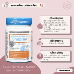 [LIFE SPACE] Men vi sinh hỗ trợ tiêu hóa cho bé từ 3 tuổi - 12 tuổi 40g - Probiotic Powder For Children
