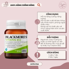 [BLACKMORES] Viên uống bổ sung vitamin B12 100mcg 75 viên