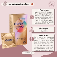 [DUREX] Bao cao su vô hình 10 cái Invisible Condoms