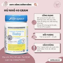 [LIFE SPACE] Men vi sinh hỗ trợ tiêu hóa cho bé từ 0 - 3 tuổi 40g - Probiotic Powder For Baby