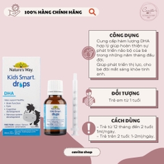 [NATURE'S WAY] DHA dạng giọt chai 20ml - Kids Smart Drops DHA