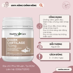 [HEALTHY CARE] Viên uống Sụn Cá Mập Shark Cartilage 750mg 200 viên