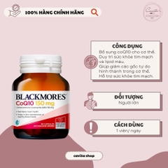 [BLACKMORES] Viên uống tăng cường sức khoẻ tim mạch CoQ10 150mg 30 viên
