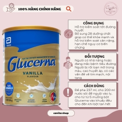 [ABBOTT] Sữa Glucerna dành cho người tiểu đường vị Vanila 850 gram
