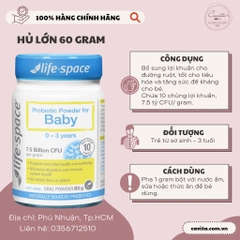 [LIFE SPACE] Men vi sinh hỗ trợ tiêu hóa cho bé từ 0 - 3 tuổi 60g - Probiotic Powder For Baby