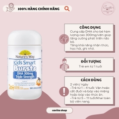 [NATURE'S WAY] Kẹo bổ sung Omega 3 hàm lượng cao gấp 3 50 viên Kid Smart Burst DHA 300mg Tripple Strength