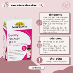 [NATURE'S WAY] Collagen dạng nước Beauty Collagen Shots 10 x 50ml