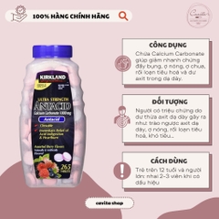 [KIRKLAND] Viên nhai hỗ trợ đau bao tử, đầy hơi Antacid 265 viên