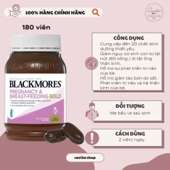 [BLACKMORES] Viên tổng hợp vitamin mẹ bầu và sau sinh Pregnancy and Breastfeeding Gold 180 viên