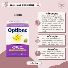 [OPTIBAC]  Men vi sinh Optibac For Women bổ sung lợi khuẩn phụ khoa hỗ trợ sức khỏe nữ giới 30 viên