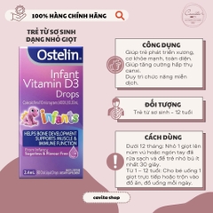 [OSTELIN] Vitamin D3 dạng nhỏ giọt cho bé từ sơ sinh 2.4ml - Infant Drops
