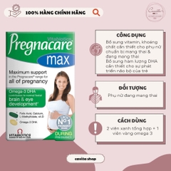 [VITABIOTICS] Viên uống bổ sung Vitamin tổng hợp bầu Pregnacare Max 84 viên