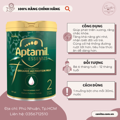 [APTAMIL] Sữa Aptamil Essensis Organic A2 Protein Milk Úc số 1, 2, 3 hộp 900 gram