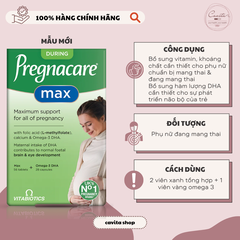 [VITABIOTICS] Viên uống bổ sung Vitamin tổng hợp bầu Pregnacare Max 84 viên