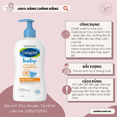 [CETAPHIL] Sữa tắm gội dịu lành cho bé Cetaphil Baby Wash & Shampoo với Hoa cúc Calendula hữu cơ