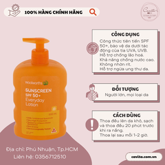 [WOOLWORTHS] Kem chống nắng can 500ml - Sunscreen  Spf 50+