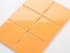 Gạch thẻ 10x10cm màu cam nhạt