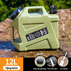 Bình đựng nước cắm trại 10L/18L/25L di động ngoài trời với nắp dự phòng nhỏ + ống nối dài + bàn chải