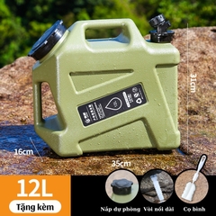 Bình đựng nước cắm trại 10L/18L/25L di động ngoài trời với nắp dự phòng nhỏ + ống nối dài + bàn chải