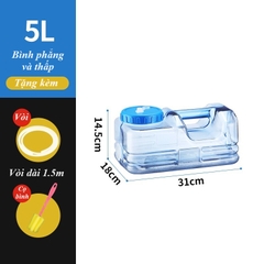 Bình Nước Trong Suốt 5L/7L/10L/15L/20L/24L Can Đựng Nước Cắm Trại Dã Ngoại Kèm Vòi Dự Phòng + Nắp Đậy + Ống Nối Dài + Cọ Bình