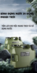 Bình đựng nước cắm trại 10L/18L/25L di động ngoài trời với nắp dự phòng nhỏ + ống nối dài + bàn chải