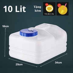 Bình Nước Trong Suốt 5L/7L/10L/15L/20L/24L Can Đựng Nước Cắm Trại Dã Ngoại Kèm Vòi Dự Phòng + Nắp Đậy + Ống Nối Dài + Cọ Bình