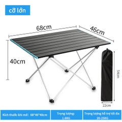 Bàn nhôm gấp siêu nhẹ CLS đen