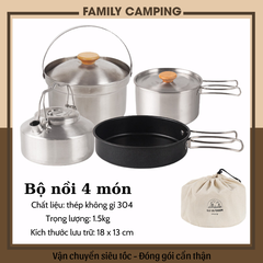Bộ nồi ấm chảo inox gấp gọn CLS
