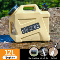 Bình đựng nước cắm trại 10L/18L/25L di động ngoài trời với nắp dự phòng nhỏ + ống nối dài + bàn chải