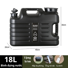 Bình đựng nước cắm trại 5L/11L/18L/25L di động ngoài trời với nắp dự phòng nhỏ + ống nối dài + bàn chải