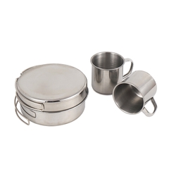 Bộ nồi inox 8 món ngoài trời cắm trại di động bộ bát nướng nồi nướng gấp 5-6 nấu ăn người chính hãng CLS