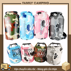 Túi chống nước kiểu dáng ngụy trang chất lượng cao Túi khô đựng đồ chống nước đeo vai dùng cho bơi lội, tắm biển... Chính hãng