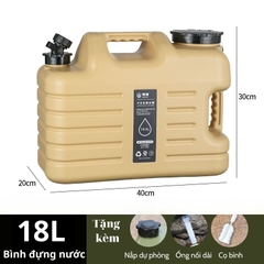 Bình đựng nước cắm trại 5L/11L/18L/25L di động ngoài trời với nắp dự phòng nhỏ + ống nối dài + bàn chải