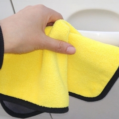 Khăn Lau Đa Năng Microfiber 2 Mặt Vàng - Xám Siêu Thấm Hàng Dày Không Đổ Lông Chuyên Dùng Cho Ô Tô, Xe Hơi