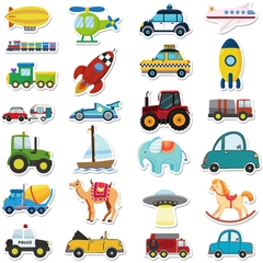 50 hình dán Sticker khối xây dựng máy xúc tự tạo Kiến thức trẻ em mẫu giáo phần thưởng trò chơi giao thông...