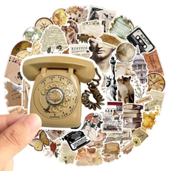 50 hình dán Sticker nghệ thuật cổ điển Vintage không thấm nước dán laptop, nón bảo hiểm, xe, điện thoại, vali...