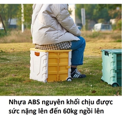 Thùng đựng đồ gấp gọn có bánh xe tay kéo đa năng để cốp ô tô đi siêu thị di chuyển đồ nặng kiểu dáng hiện đại
