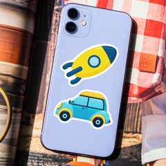 50 hình dán Sticker khối xây dựng máy xúc tự tạo Kiến thức trẻ em mẫu giáo phần thưởng trò chơi giao thông...