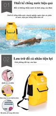 Balo chống thấm nước ngoài trời 22L, Túi đựng đồ chống nước có quai đeo, túi khô thích hợp đi bơi, thám hiểm chính hãng