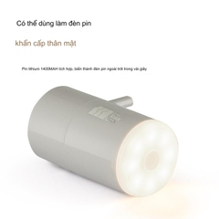 Máy bơm hơi tích điện mini cầm tay di động kiêm đèn chiếu sáng cho nệm hơi, Bể bơi, phao nổi, giường hơi đa năng