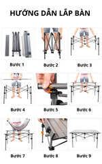 Bộ bàn ghế xếp di động gấp gọn có túi đựng cắm trại dã ngoại 6 ghế 1 bàn
